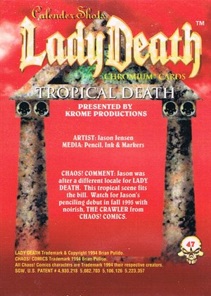 Krome Productions Lady Death All-Chromium Base Card 47 Tropical Death
