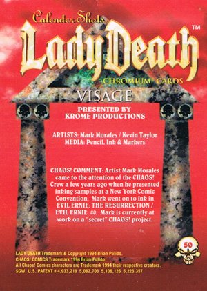Krome Productions Lady Death All-Chromium Base Card 50 Visage