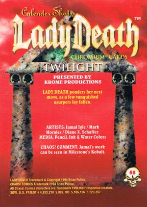 Krome Productions Lady Death All-Chromium Base Card 58 Twilight
