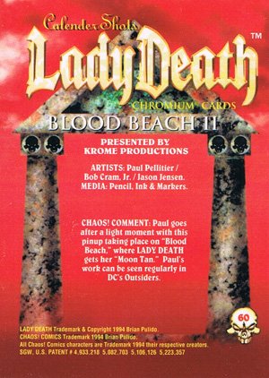 Krome Productions Lady Death All-Chromium Base Card 60 Blood Beach II