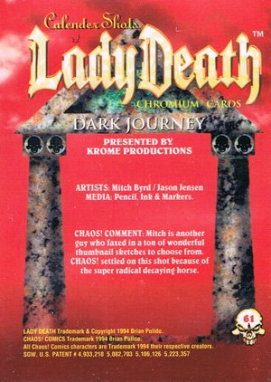 Krome Productions Lady Death All-Chromium Base Card 61 Dark Journey