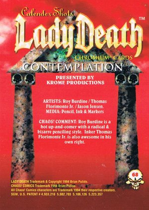 Krome Productions Lady Death All-Chromium Base Card 68 Contemplation