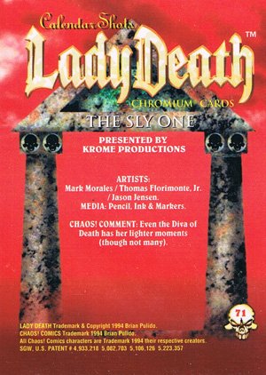 Krome Productions Lady Death All-Chromium Base Card 71 The Sly One