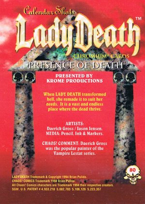 Krome Productions Lady Death All-Chromium Base Card 80 Presence of Death