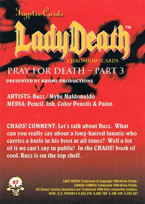 Krome Productions Lady Death All-Chromium Base Card 87 Pray for Death - Part 3