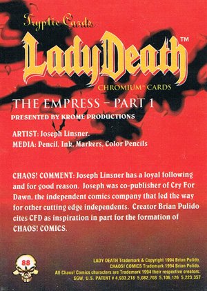 Krome Productions Lady Death All-Chromium Base Card 88 The Empress - Part 1