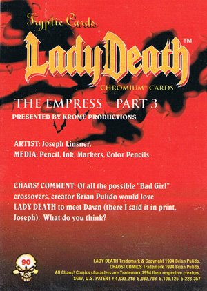 Krome Productions Lady Death All-Chromium Base Card 90 The Empress - Part 3