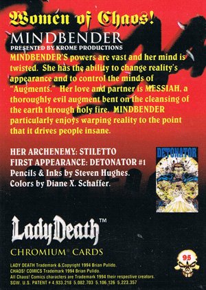 Krome Productions Lady Death All-Chromium Base Card 95 Mindbender