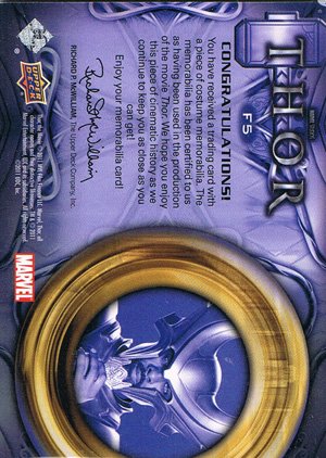 Upper Deck Thor Movie Memorabilia Card F5 Heimdall
