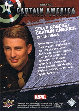 Upper Deck Captain America Movie Base Card 88 Steve Rogers/Captain America