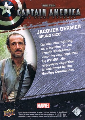 Upper Deck Captain America Movie Base Card 97 Jacques Dernier