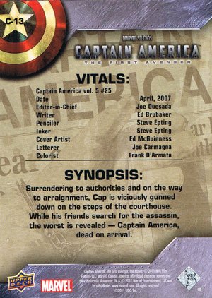 Upper Deck Captain America Movie Classic Covers C-13 Captain America Vol 5 #25