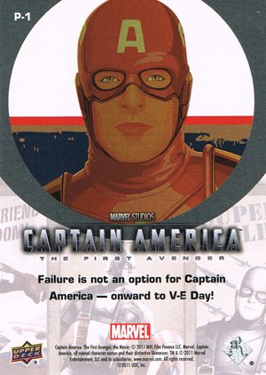 Upper Deck Captain America Movie Poster Card P-1 Victory