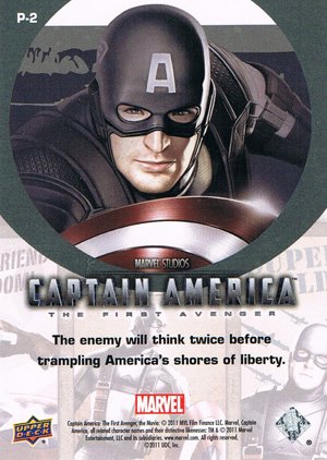 Upper Deck Captain America Movie Poster Card P-2 The First Avenger