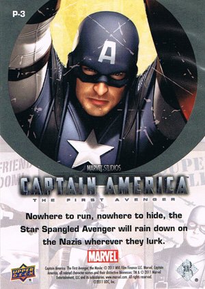 Upper Deck Captain America Movie Poster Card P-3 Super Soldier