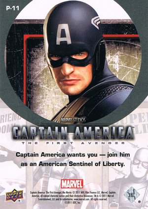 Upper Deck Captain America Movie Poster Card P-11 Captain America