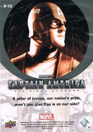 Upper Deck Captain America Movie Poster Card P-12 