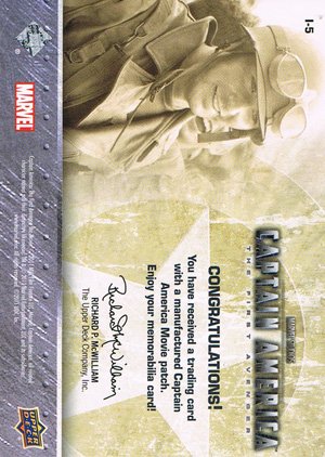 Upper Deck Captain America Movie Insignia Patch Card I-5 Steve Rogers
