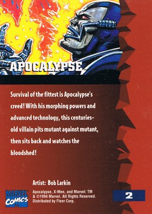 Fleer X-Men '95 Fleer Ultra Base Card 2 Apocalypse