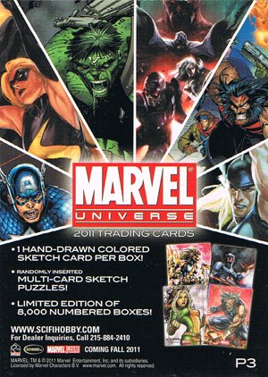 Rittenhouse Archives Marvel Universe Promo Card P3 Binder Exclusive