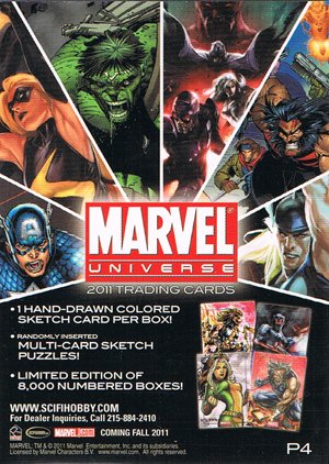 Rittenhouse Archives Marvel Universe Promo Card P4 Philly Non-Sport Show Fall 2011