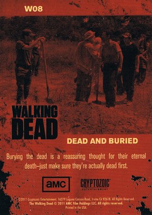 Cryptozoic The Walking Dead Walkers Gold Foil Card W08 Dead and Buried