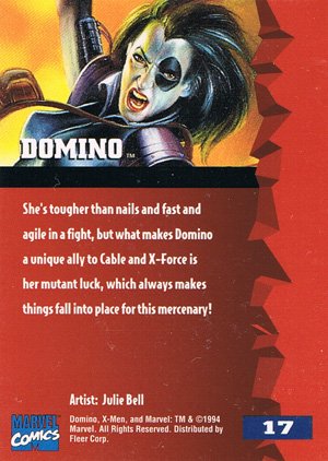 Fleer X-Men '95 Fleer Ultra Base Card 17 Domino