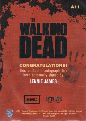 Cryptozoic The Walking Dead Autograph Card A11 Lennie James as Morgan (left profile)