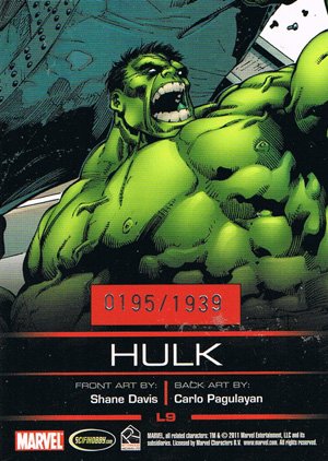 Rittenhouse Archives Legends of Marvel Hulk L9 