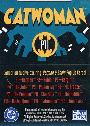 SkyBox The Adventures of Batman & Robin Pop-Up Card P11 Catwoman