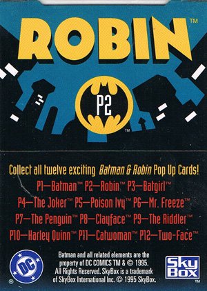SkyBox The Adventures of Batman & Robin Pop-Up Card P2 Robin