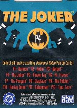 SkyBox The Adventures of Batman & Robin Pop-Up Card P4 The Joker