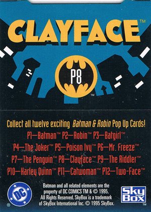 SkyBox The Adventures of Batman & Robin Pop-Up Card P8 Clayface