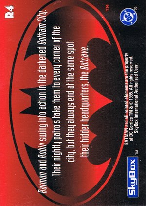 SkyBox The Adventures of Batman & Robin R.A.S. Foil Card R4 Batman and Robin swing into action in th