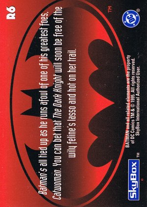 SkyBox The Adventures of Batman & Robin R.A.S. Foil Card R6 Batman's all tied up as he runs afoul of