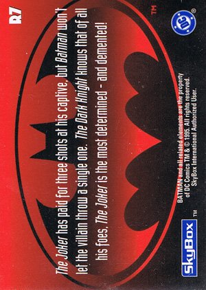 SkyBox The Adventures of Batman & Robin R.A.S. Foil Card R7 The Joker has paid for three shots at hi