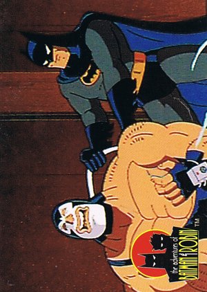 SkyBox The Adventures of Batman & Robin Base Card 89 Bane lifts The Dark Knight over his head