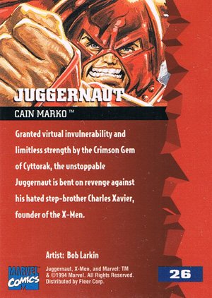 Fleer X-Men '95 Fleer Ultra Base Card 26 Juggernaut
