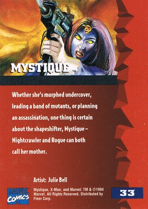 Fleer X-Men '95 Fleer Ultra Base Card 33 Mystique