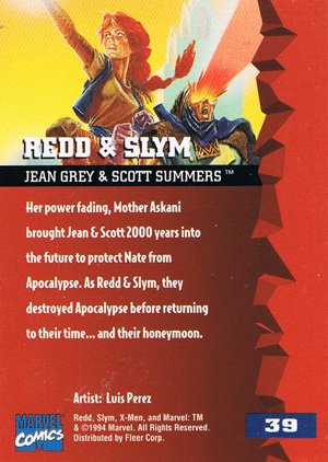 Fleer X-Men '95 Fleer Ultra Base Card 39b Redd & Slym - Standing