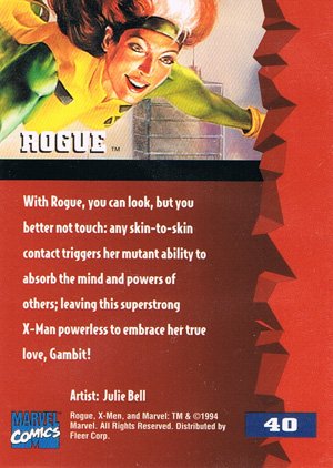 Fleer X-Men '95 Fleer Ultra Base Card 40 Rogue