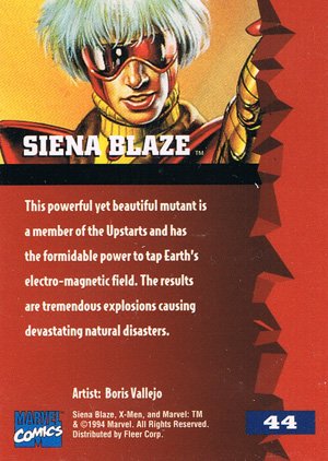 Fleer X-Men '95 Fleer Ultra Base Card 44 Siena Blaze
