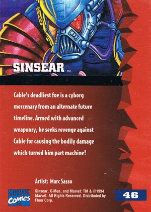 Fleer X-Men '95 Fleer Ultra Base Card 46 Sinsear