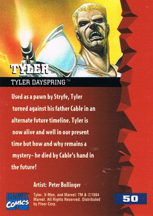 Fleer X-Men '95 Fleer Ultra Base Card 50 Tyler