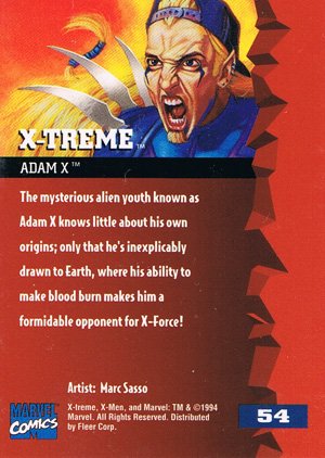 Fleer X-Men '95 Fleer Ultra Base Card 54 X-Treme