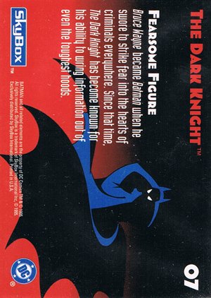 SkyBox The Adventures of Batman & Robin Base Card 7 Fearsome Figure