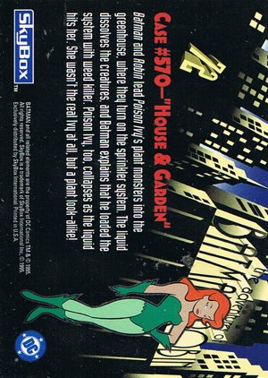 SkyBox The Adventures of Batman & Robin Base Card 72 Batman and Robin lead Poison Ivy's plant