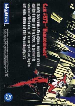 SkyBox The Adventures of Batman & Robin Base Card 77 As Harley Quinn distracts the gangsters,