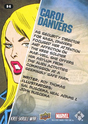 Upper Deck The Avengers: Kree-Skrull Wars Retro Card R-6 Carol Danvers