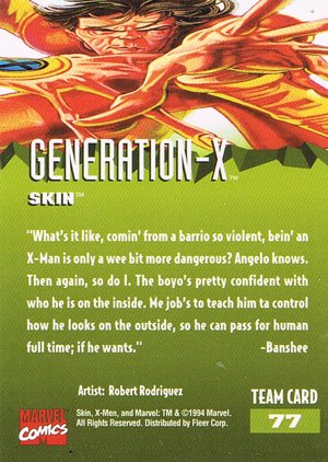 Fleer X-Men '95 Fleer Ultra Base Card 77 Skin